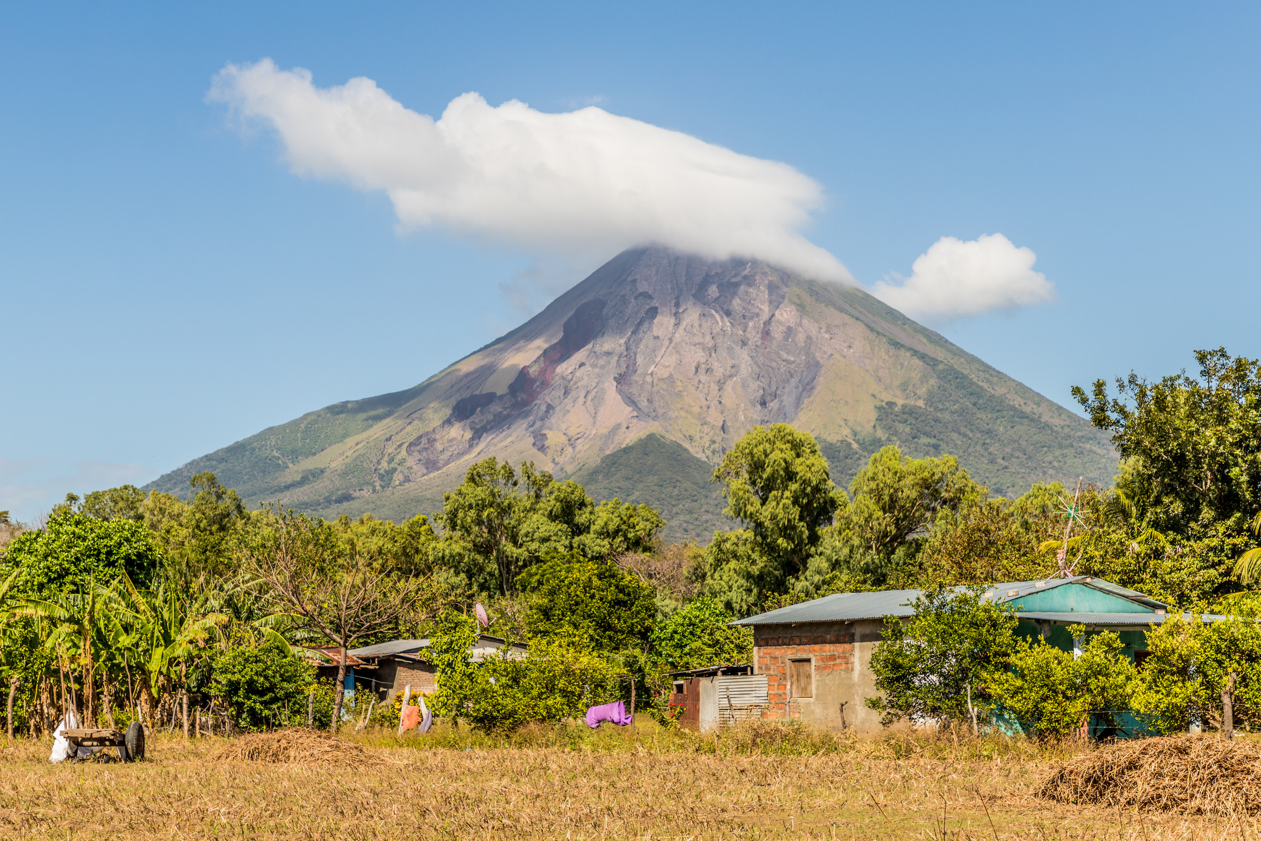 a view of the volcano concepcion on ometepe island in nicaragua