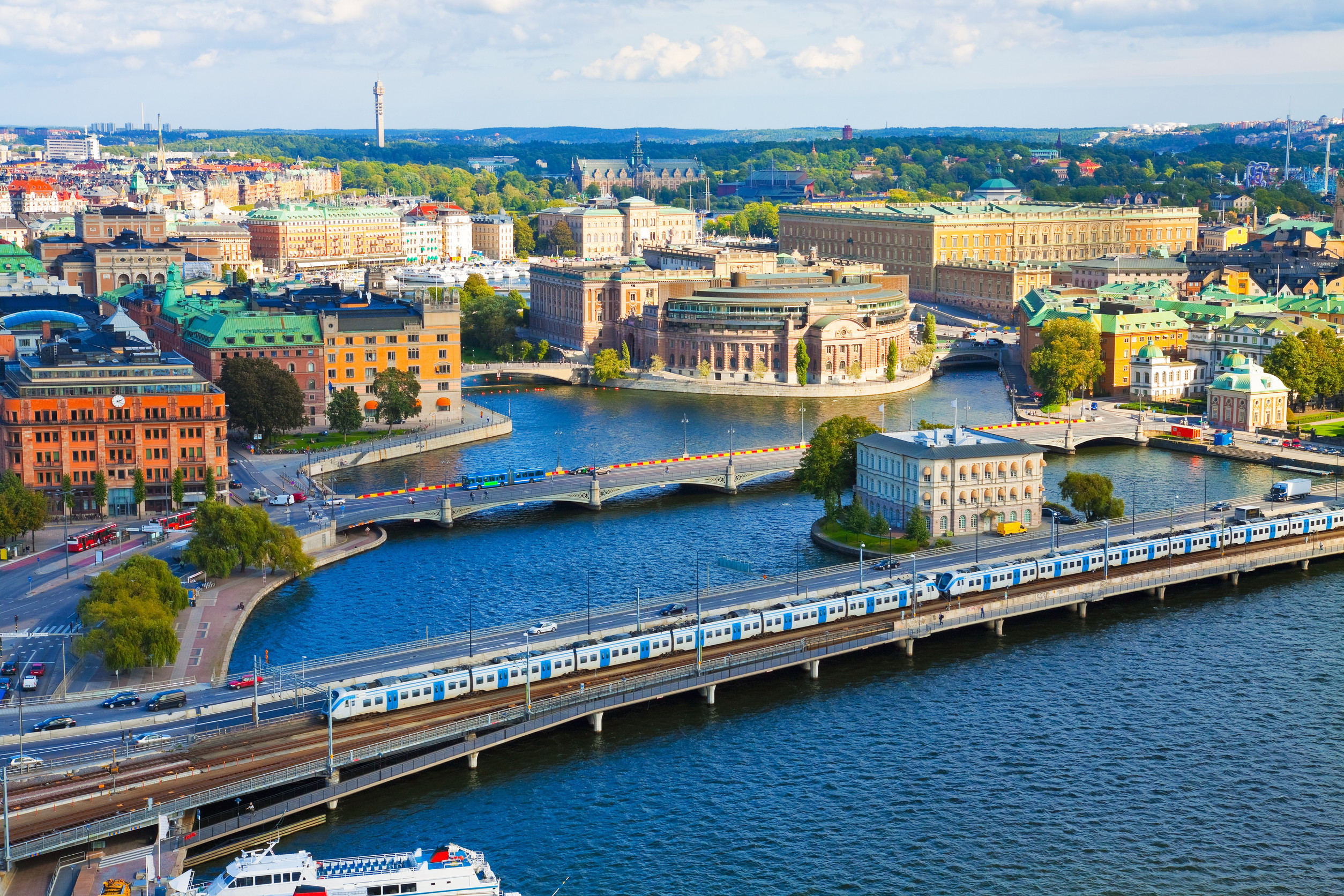 aerial panorama of stockholm sweden