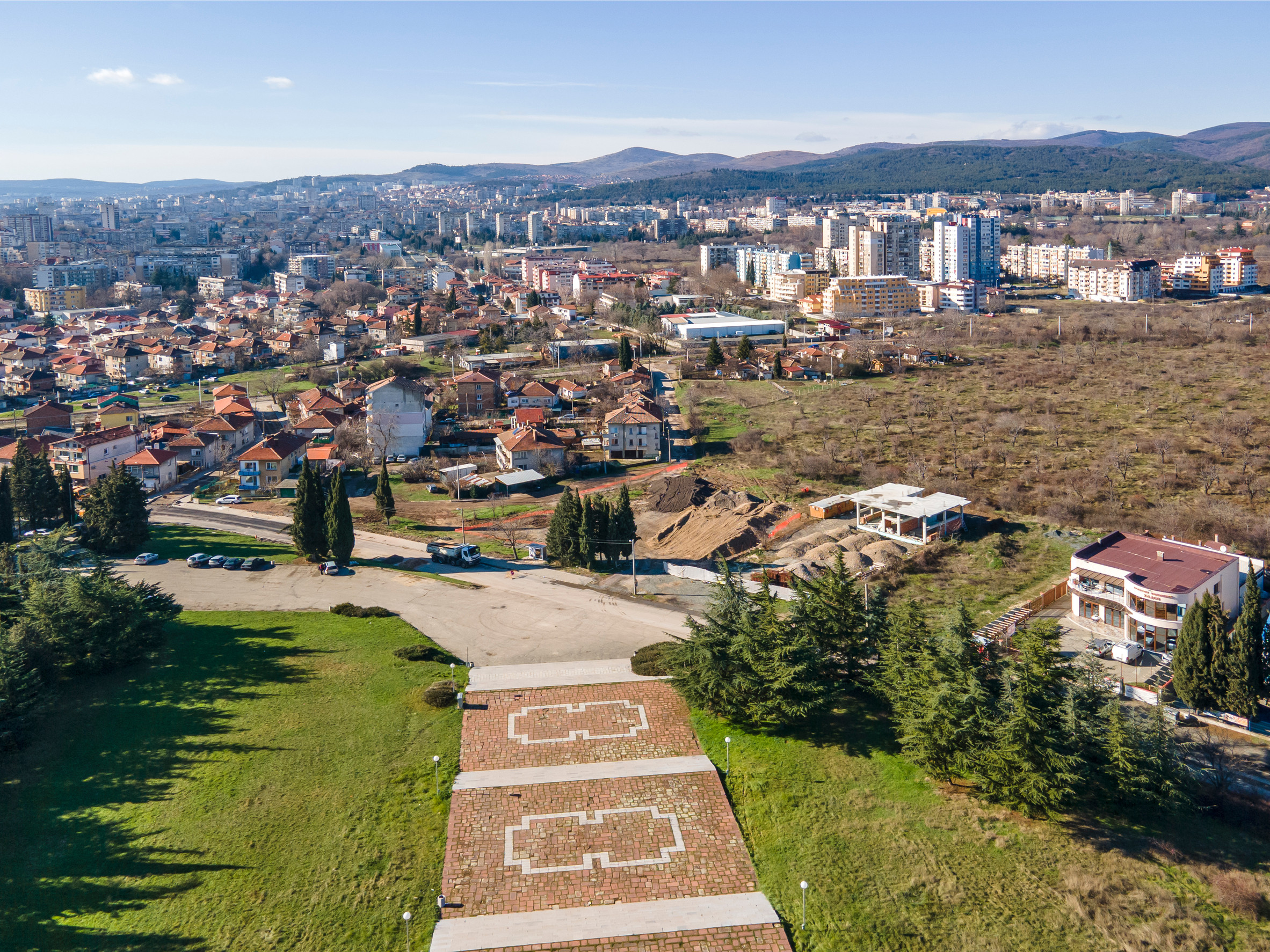 aerial panoramic view of city of stara zagora bulgaria