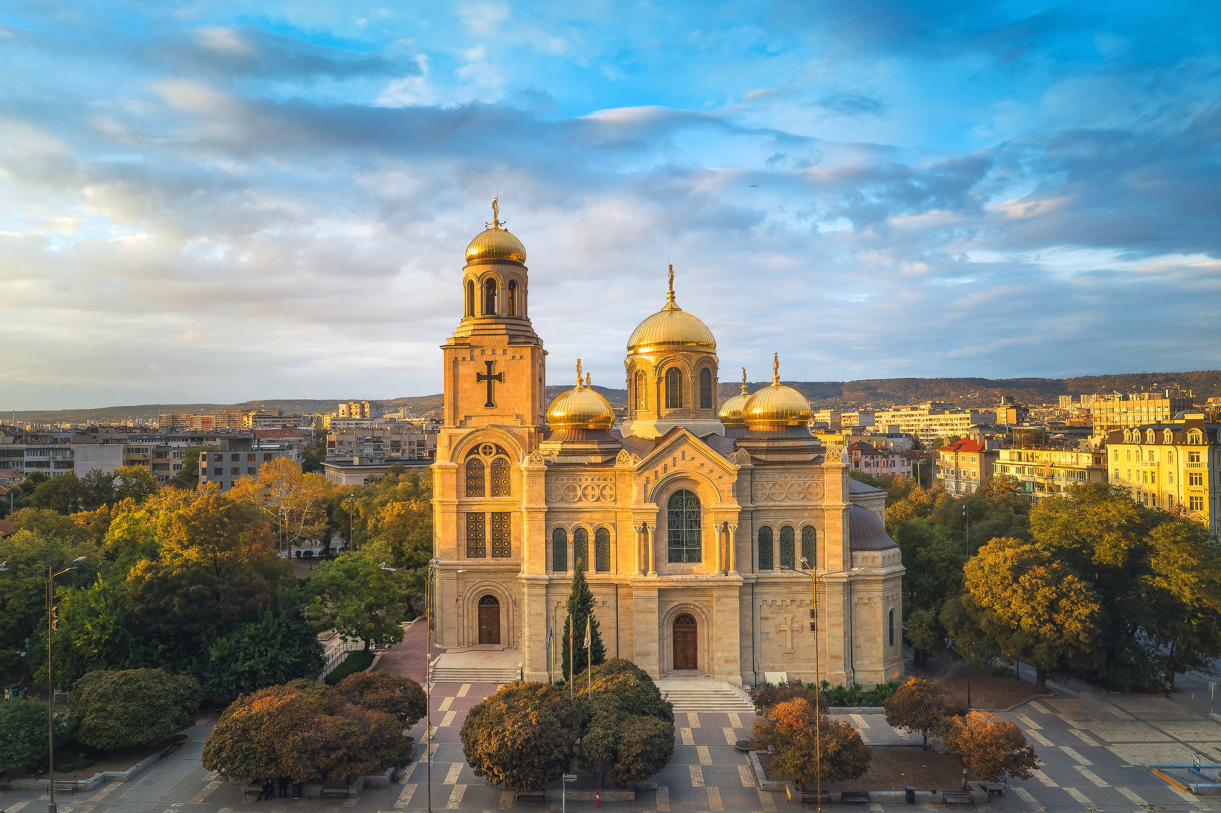 aerial panoramic view of city of stara zagora bulgaria