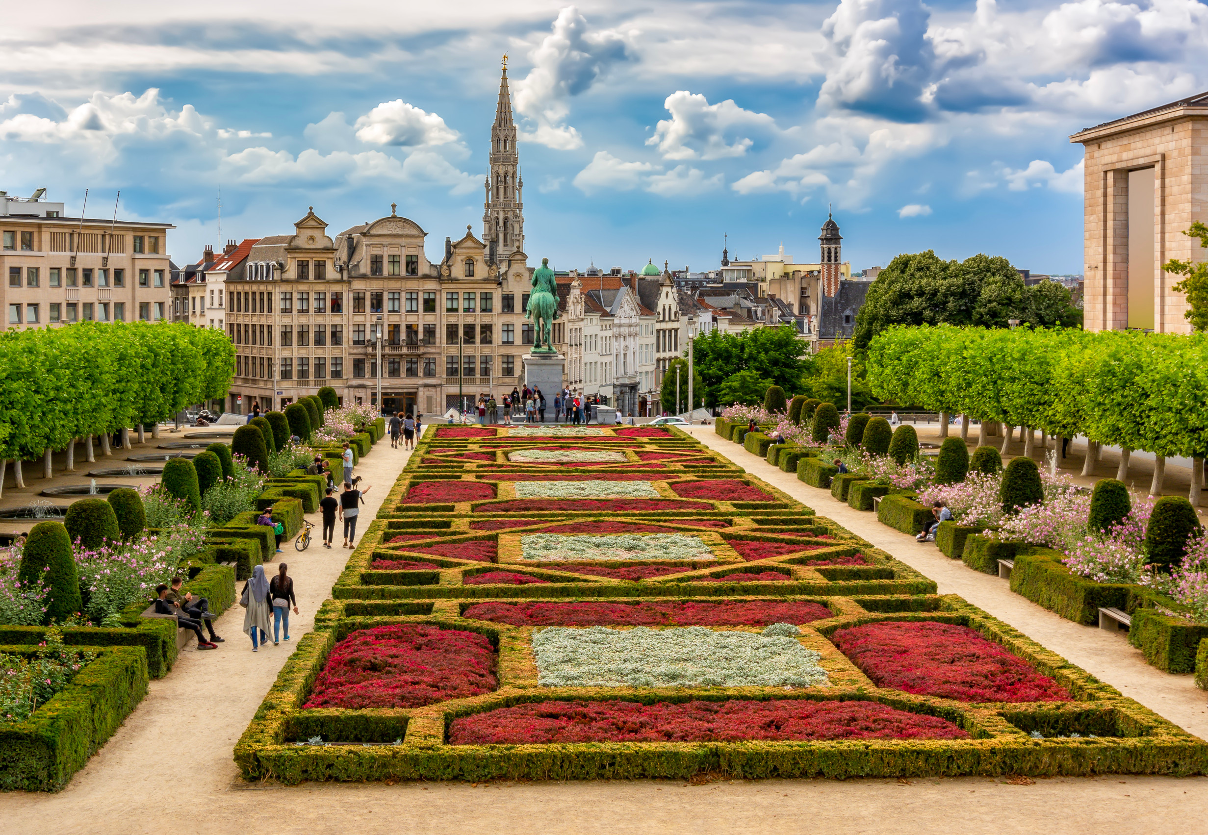 brussels city center seen from kunstberg hill belgium