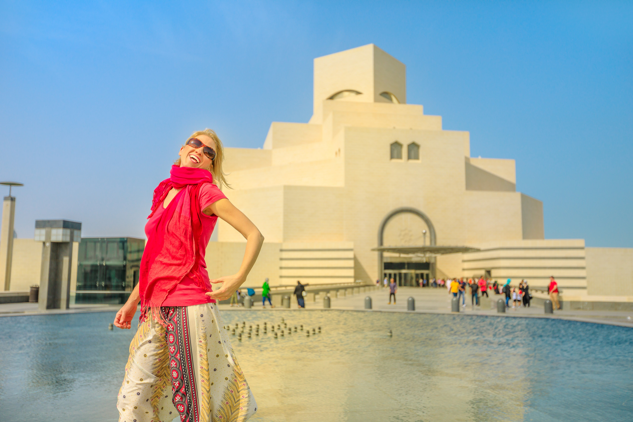beautiful architecture of qatar foundation mosque in doha qatar