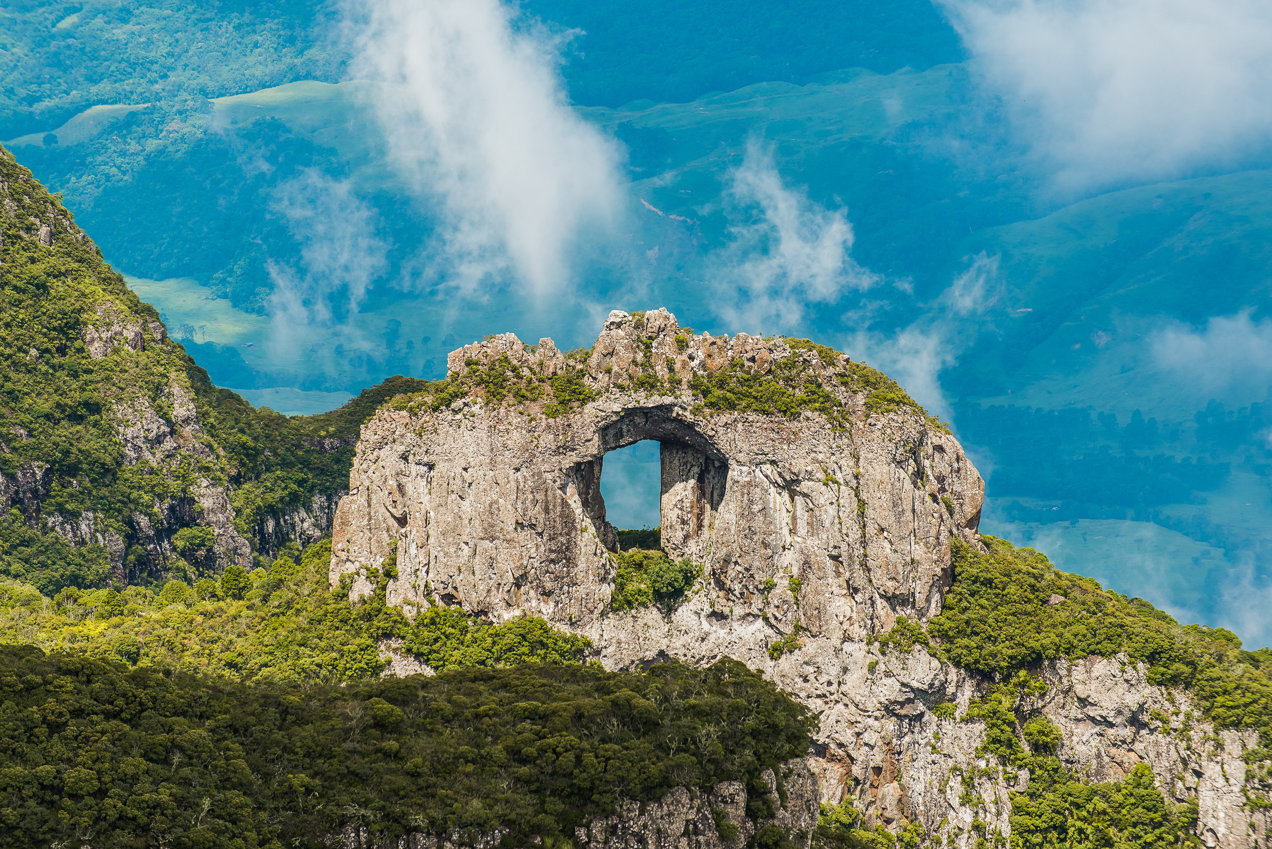 hill of the church stone pierced natural monument serra geral santa catarina brazil the highest