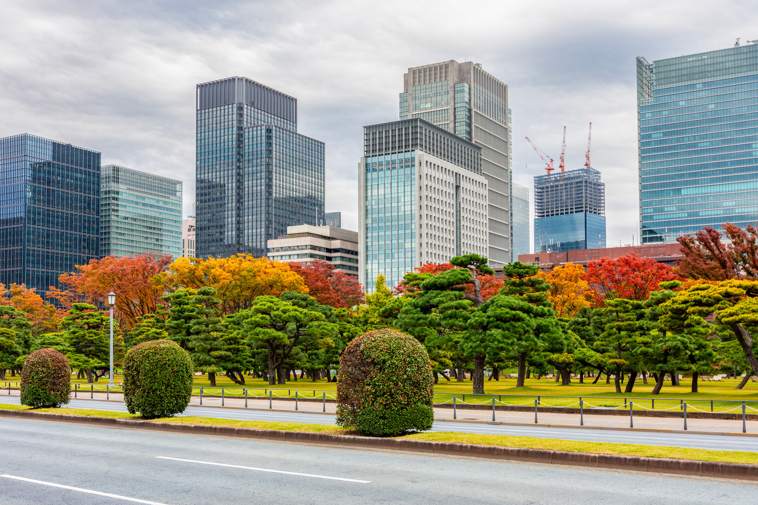 marunouchi district near imperial residence in tokyo japan