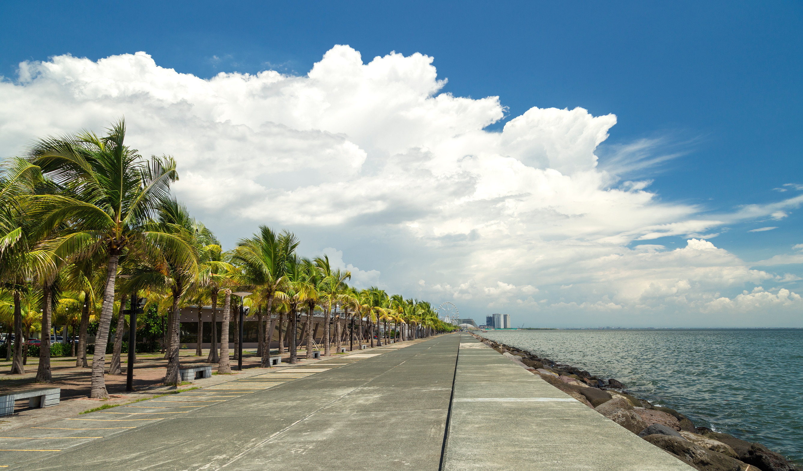 travia buses waitigin for turists in corregidor island one of the most historically rich island