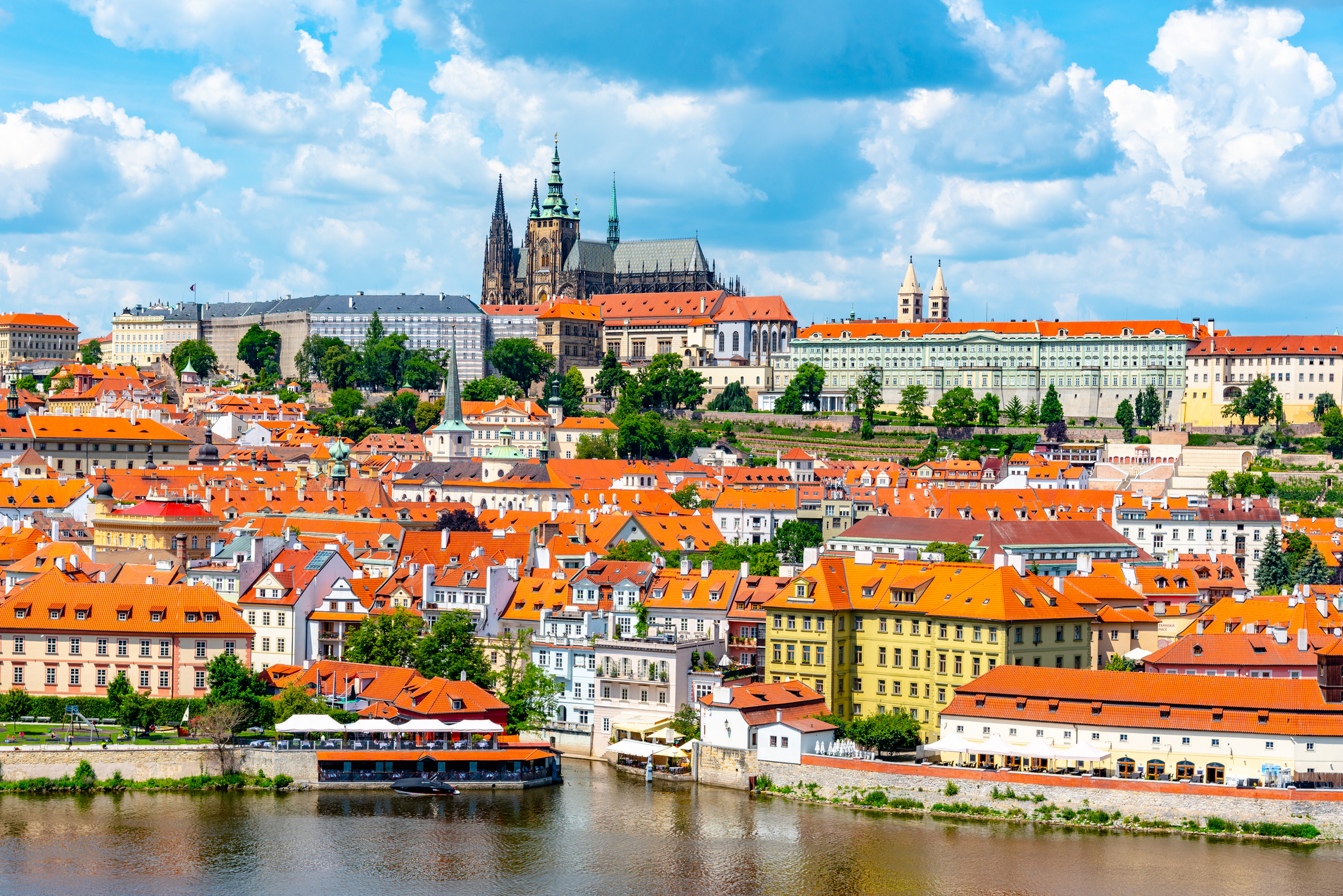 prague panorama with prague castle