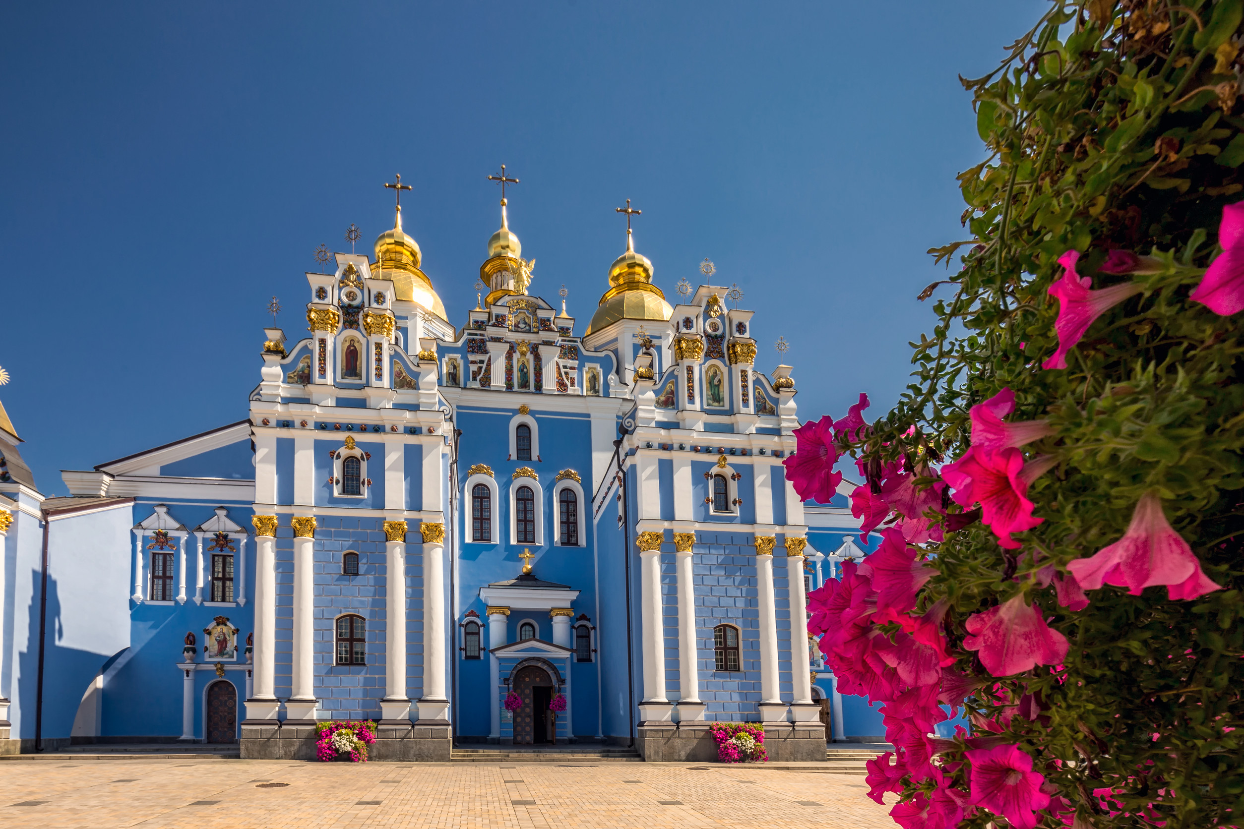 view on church of nativity of blessed virgin mary of kiev pechersk lavra river dnieper and kiev
