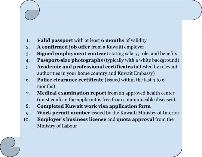 Requirements For A Kuwait Work Visa