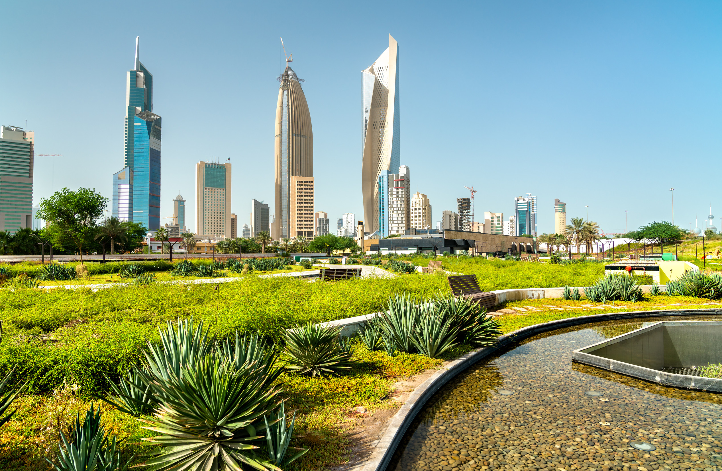 skyline of kuwait city at al shaheed p