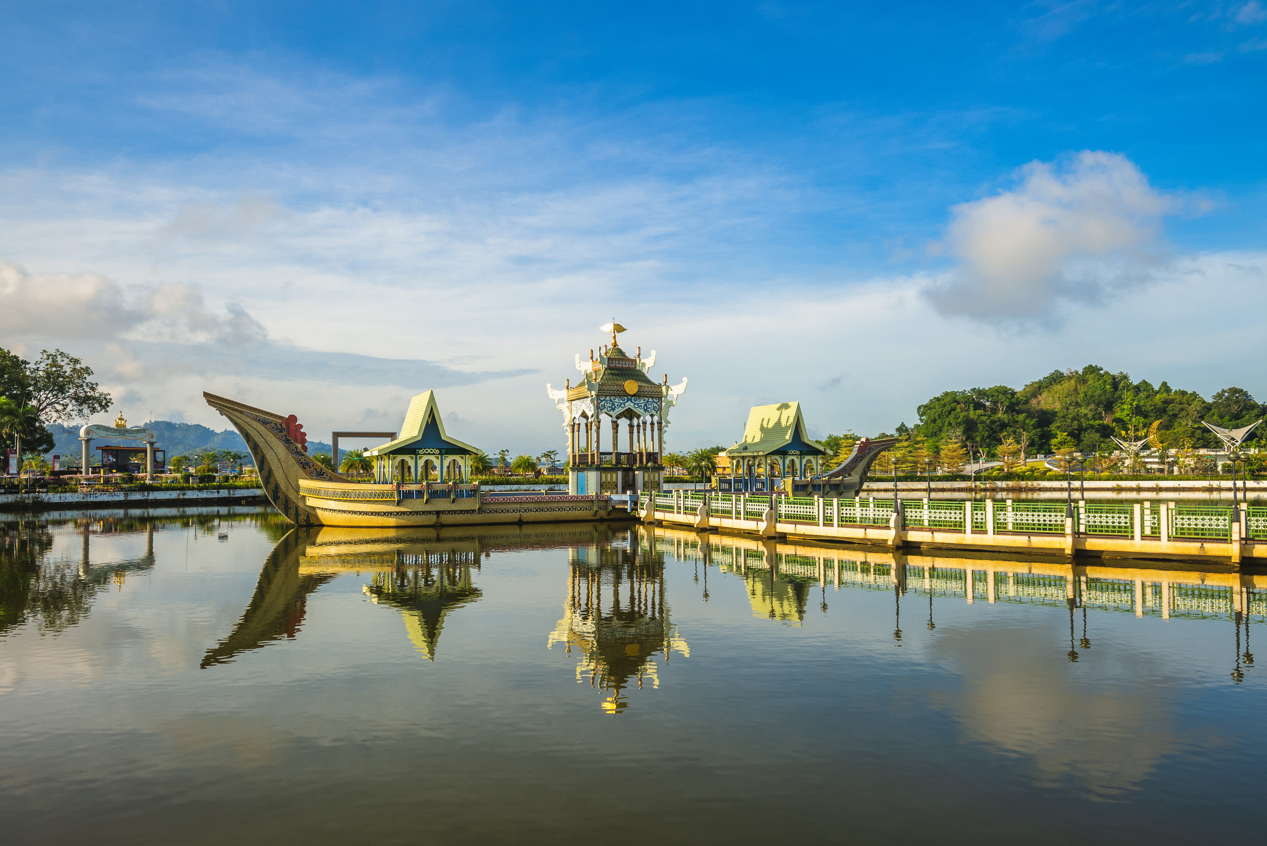 stone boat in the lagoon bandar seri begawan brunei