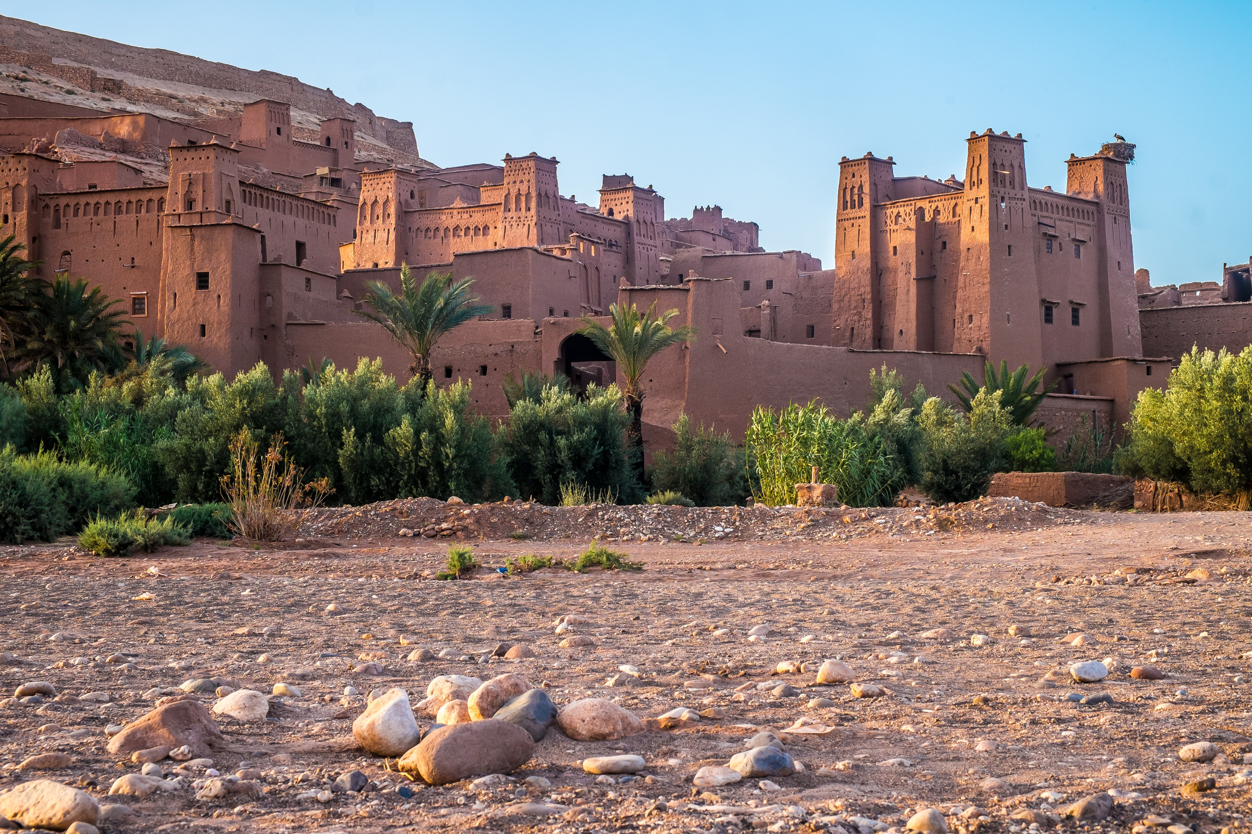 river wadi in morocco near the city of ait ben haddou
