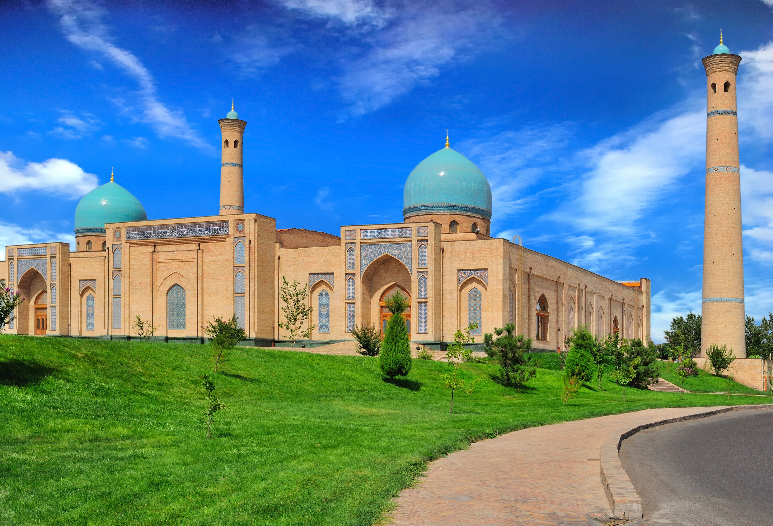 view of a khazrat imom complex in tashkent uzbekistan