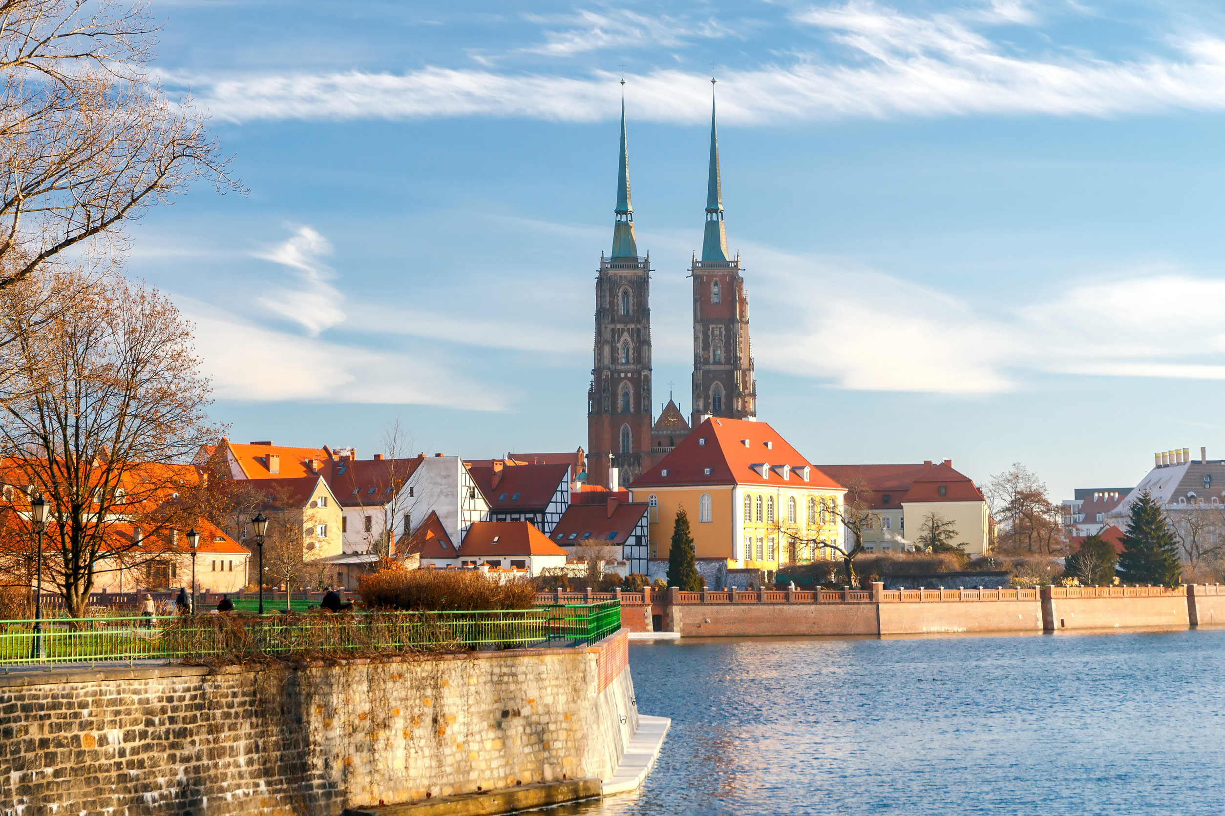 ity center and market square in wroclaw poland in a summer day
