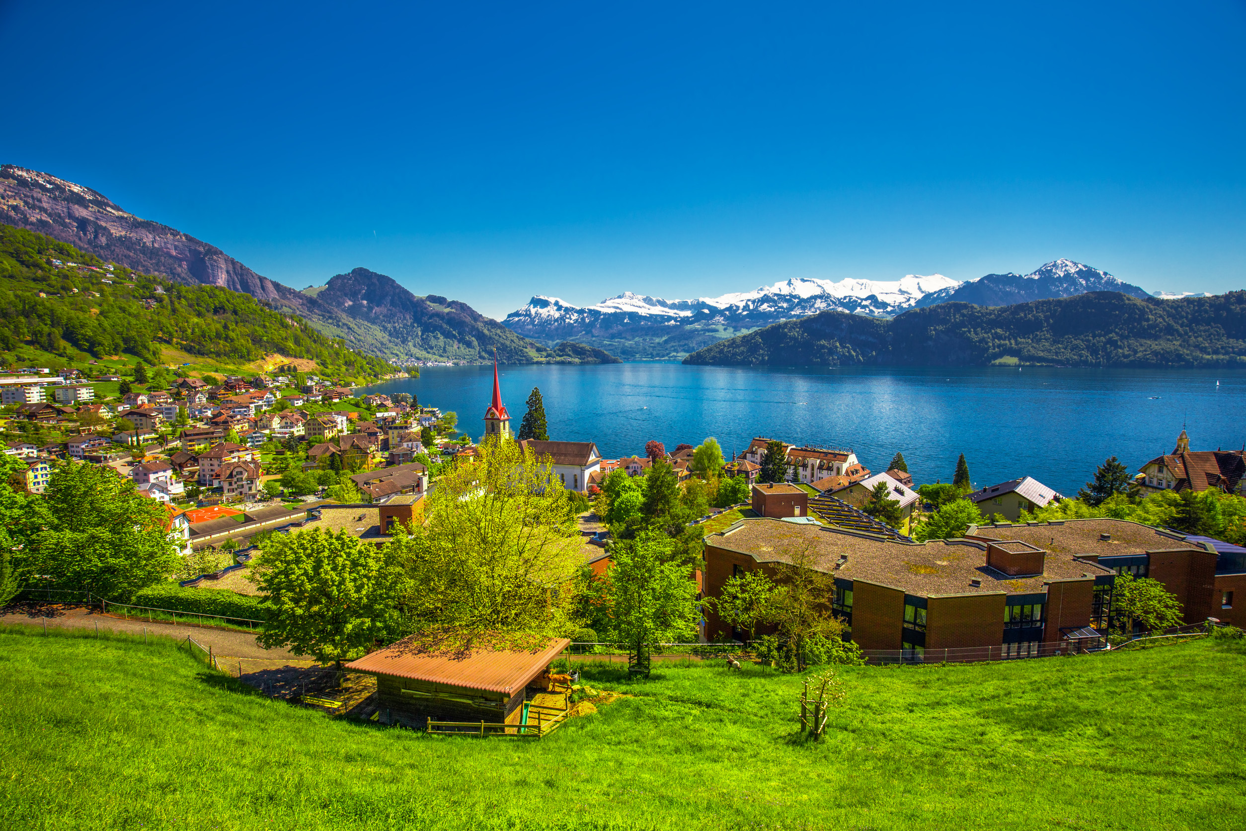 idyllic landscape of scuol tarasp village engadine swiss alps switzerland
