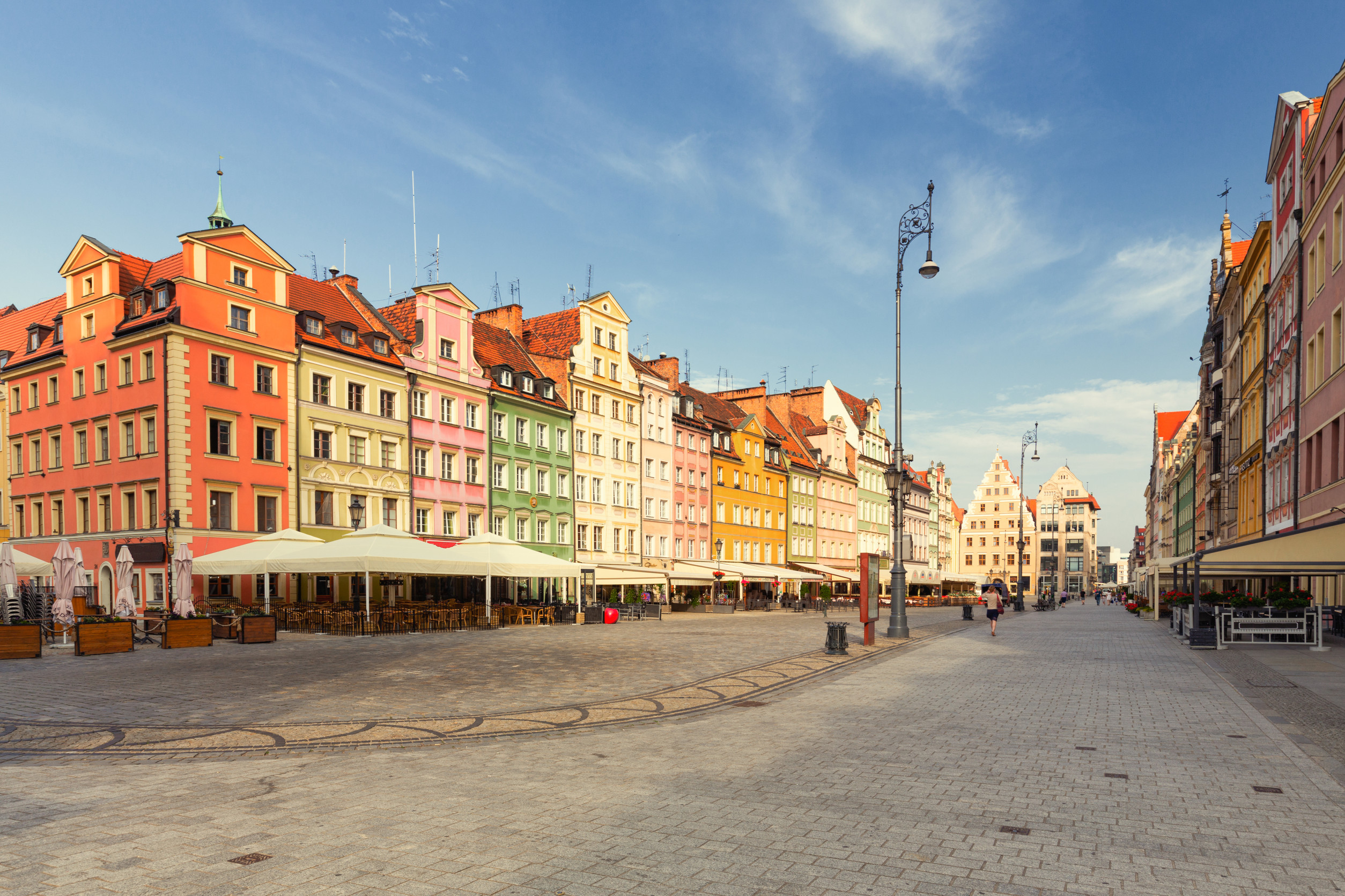 ity center and market square in wroclaw poland in a summer day